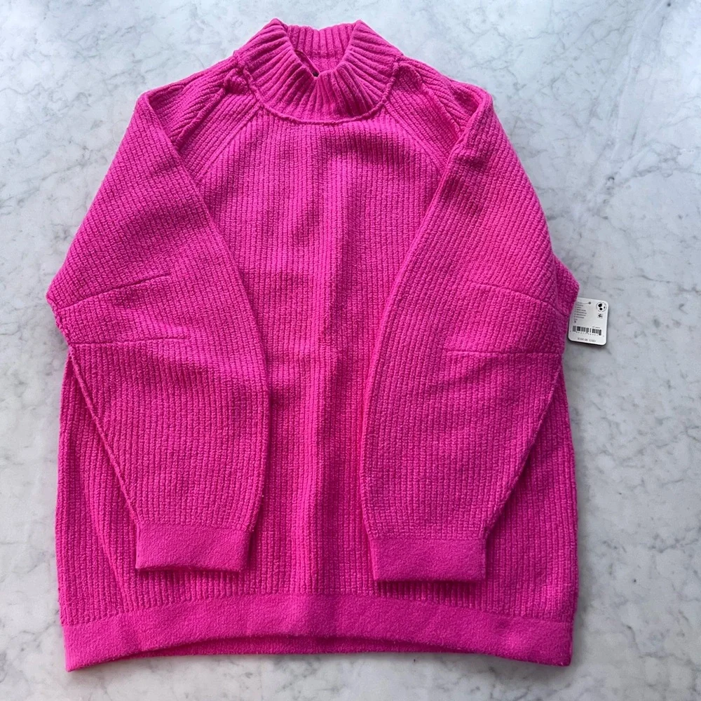 NWT Free People Sunbeam Sweater in Hot Pink Sz Small - Picture 10 of 15